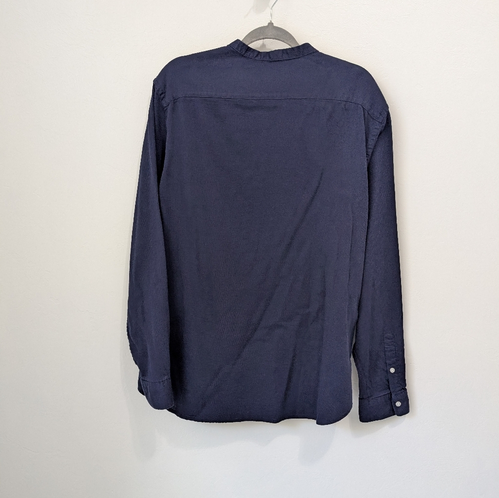 Murano 100% linen Mens, H&M Cotton Navy Blue Long Sleeve Shirt Size XL Bundle - Picture 4 of 11